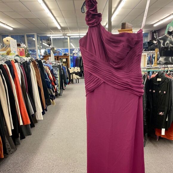 David's Bridal Sz. 10 Burgundy Formal Gown - Picture 1 of 7